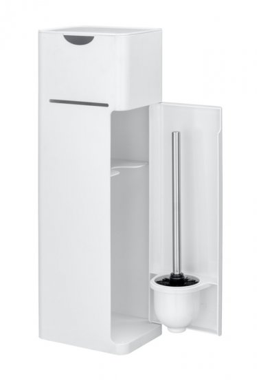 Stand WC-Garnitur Mod. Imon 6 in 1 Weiß matt, integrierter Toilettenpapierhalter, WC-Bürstenhalter