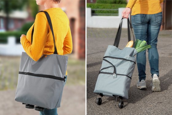 Einkaufstrolley 3in1, faltbare Einkaufshilfe 