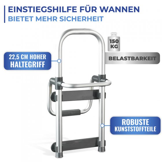 Badewannen-Einstiegshilfe Mod. Secura, verstellbare Einstiegshilfe