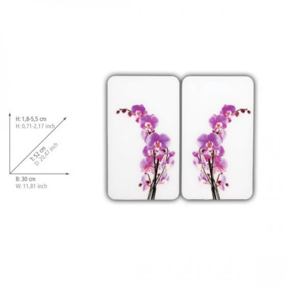 Herdabdeckplatte Universal Mod. Orchideenblüte 2er Set, für alle Herdarten