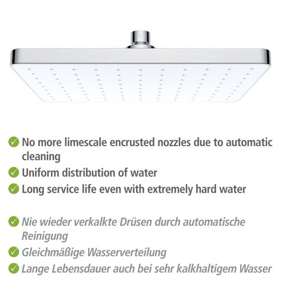 Regenduschkopf Automatic Cleaning 25 x 17 cm, mit automatischem Reinigungssystem 
