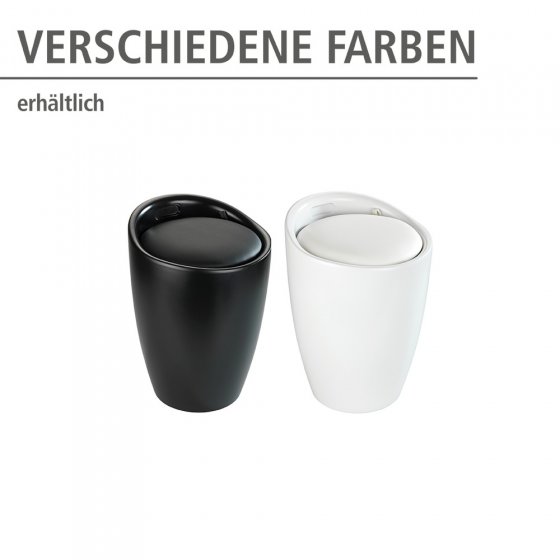 Hocker Mod. Candy Black matt, mit abnehmbarem Wäschesammler