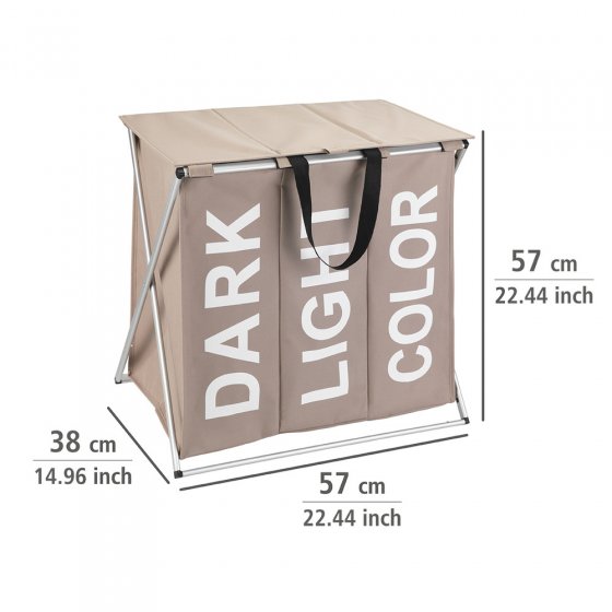 Wäschesammler Mod. Trio Top Taupe, Fassungsvermögen: 118 Liter