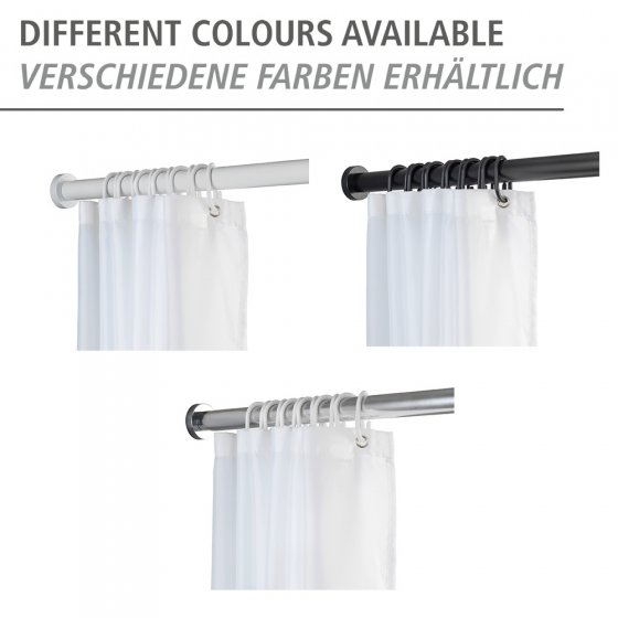 Teleskop-Duschstange Mod. Luz 70-115 cm, Schwarz, ausziehbar, aus rostfreiem Aluminium 