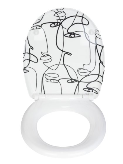 WC-Sitz Duroplast Mod. Faces, aus antibakteriellem Duroplast 