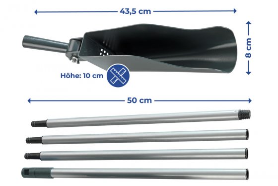Dachrinnenschaufel Mod. Maxi, Dachrinnenreiniger mit Teleskopstiel 