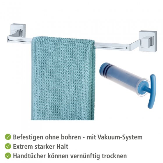 Vacuum-Loc® Badetuchstange Uno Mod. Quadro Edelstahl, Befestigen ohne bohren