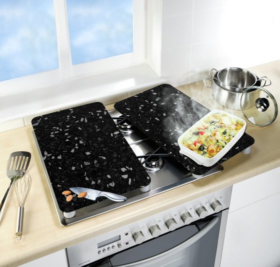 Herdabdeckplatten Universal Terrazzo 2er Set, für alle Herdarten