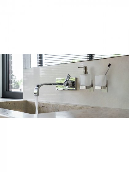 Turbo-Loc® Zahnputzbecher Mod. Genova Matt, Abnehmbarer Becher aus satiniertem Glas