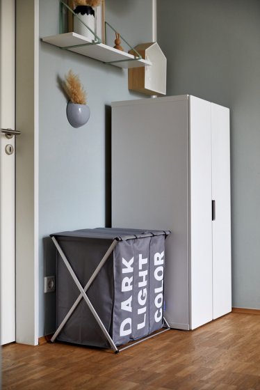 Wäschesammler Mod. Trio Top Grau, Fassungsvermögen: 118 Liter