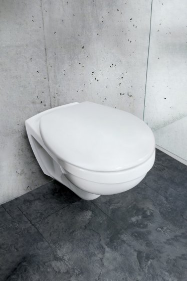 WC-Sitz Mod. Vorno Neo Weiß, aus antibakteriellem, stabilem Duroplast 