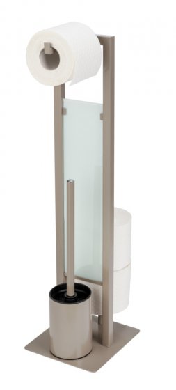 Stand WC-Garnitur Mod. Rivalta Taupe, Platte aus Sicherheitsglas 