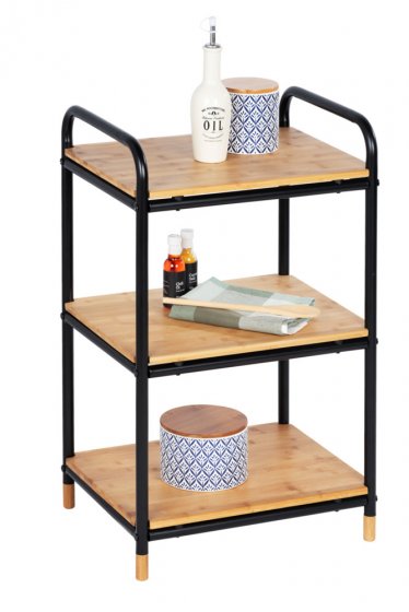 Regal Mod. Loft aus Bambus mit 3 Etagen, Badezimmerregal, Wohnregal 