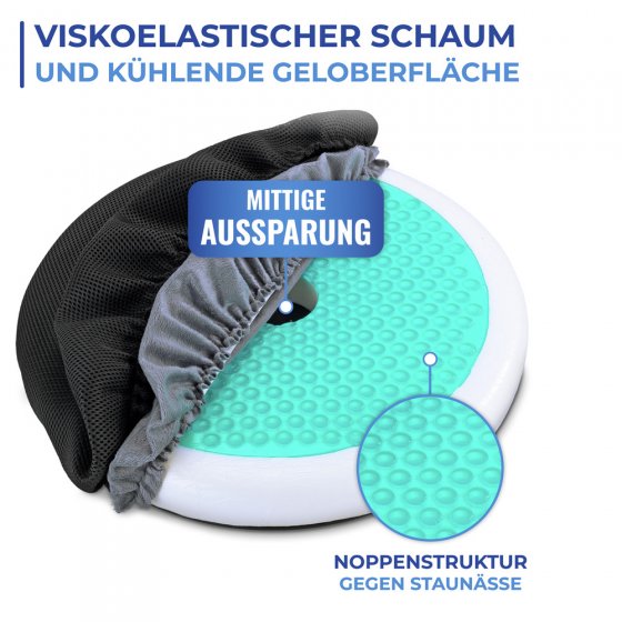 Gel Dreh-Sitzkissen Mod. Komfort, Orthopädisches Visco-Drehkissen 