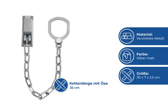 Türgriff-Kette abschließbar, kein Anbohren notwendig 