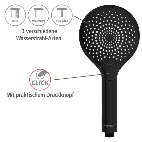 Duschkopf Watersaving Ø 120 cm 3 Funktionen, Ø 12 cm 