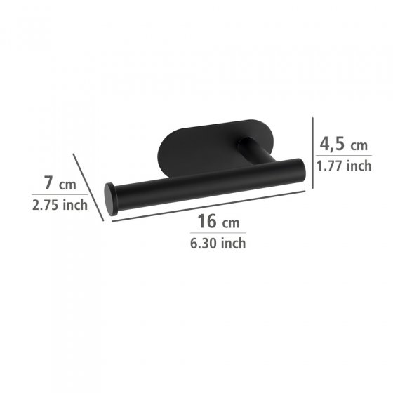 Turbo-Loc® Toilettenpapierhalter Mod. Orea Black Matt, Befestigen ohne bohren 