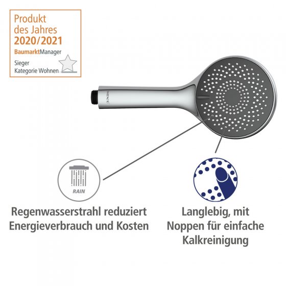 Brauseset Watersaving Chrom, Länge Stange: 70 cm