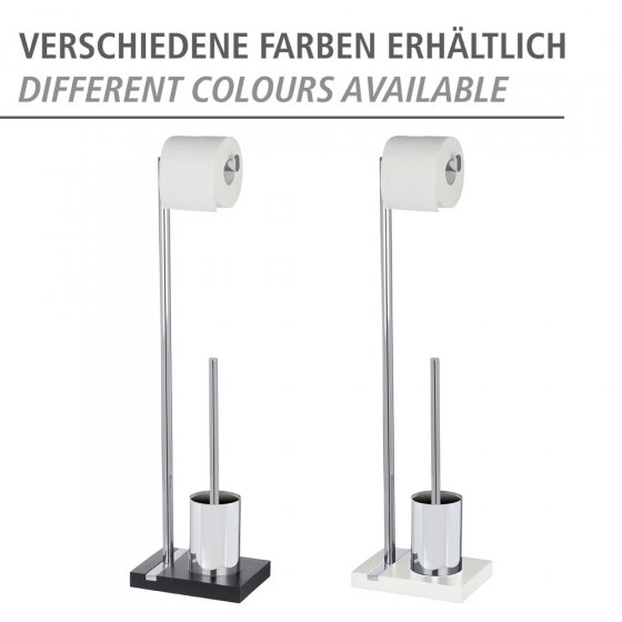 Stand WC-Garnitur Mod. Noble Black, mit Chrom-Applikation