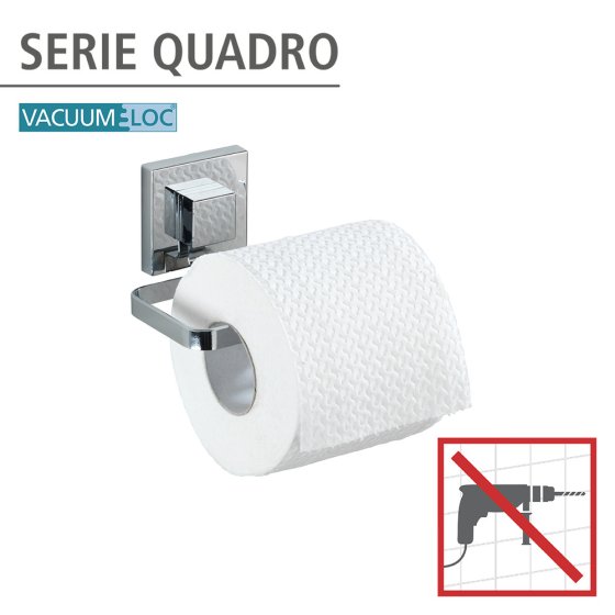 Vacuum-Loc® Edelstahl Toilettenpapierhalter Mod. Quadro, Befestigen ohne bohren 