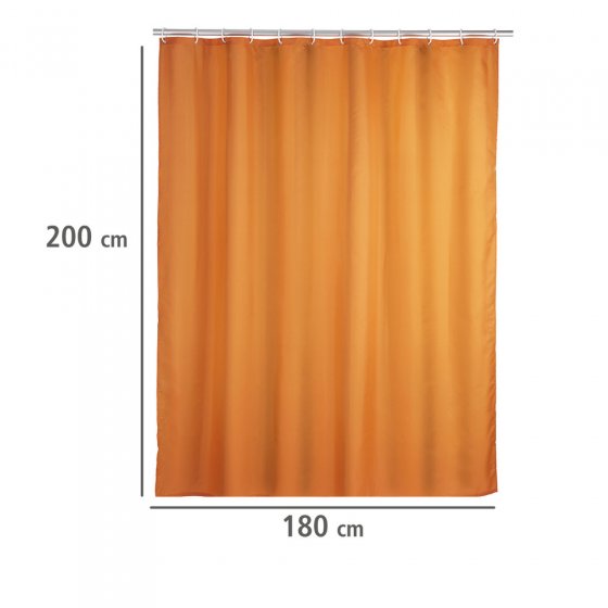 Anti-Schimmel Duschvorhang Uni Orange, aus 100 % Polyester