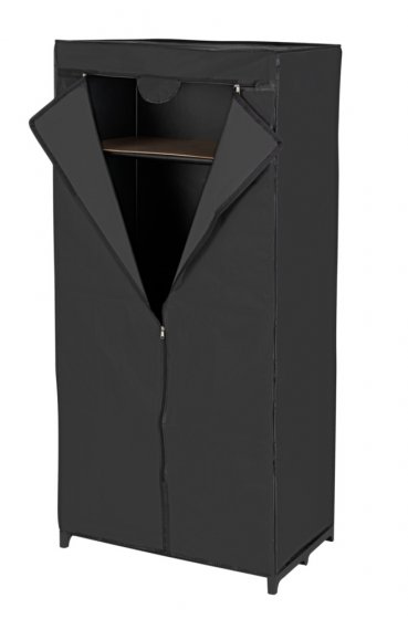 Kleiderschrank Mod. Deep Black mit Ablage, Gestell aus Metall