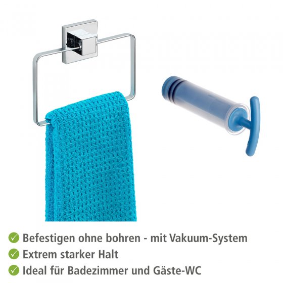 Vacuum-Loc® Handtuchring Mod. Quadro Edelstahl, Befestigen ohne bohren