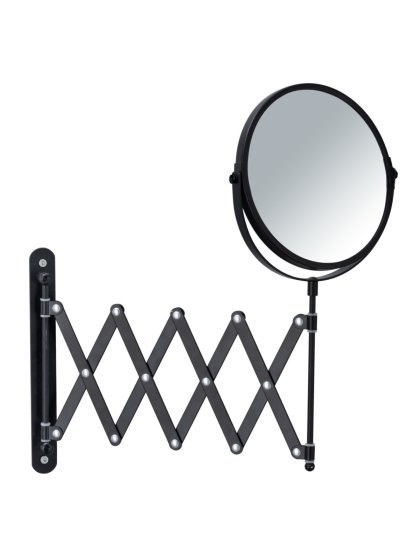 Kosmetik-Wandspiegel Teleskop Exclusiv Schwarz, Wandspiegel, 3-fach Vergrößerung 