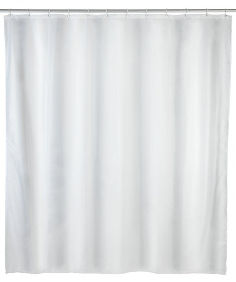 Anti-Schimmel Duschvorhang Uni White, Textil (Polyester), 120 x 200 cm, waschbar 