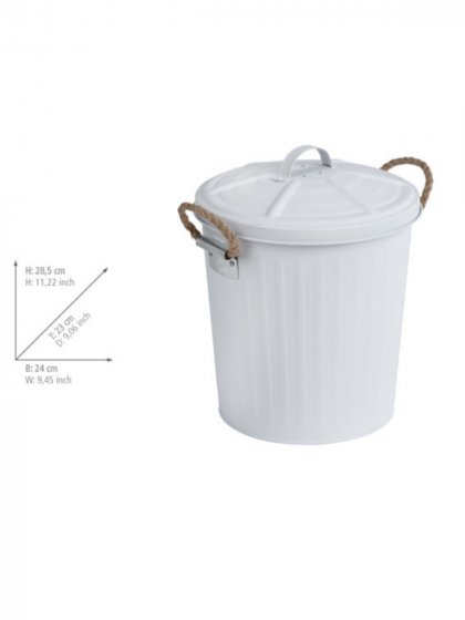 Kosmetikeimer Mod. Gara Weiß matt, 6 Liter 