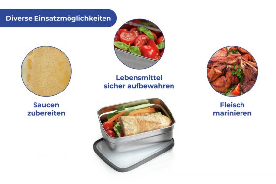 Lunchboxen Edelstahl, 6-teilig, Brotdosen 