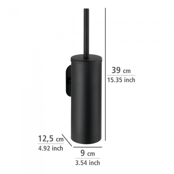 Turbo-Loc® WC-Garnitur Mod. Orea Black Matt geschlossen, Befestigen ohne bohren 