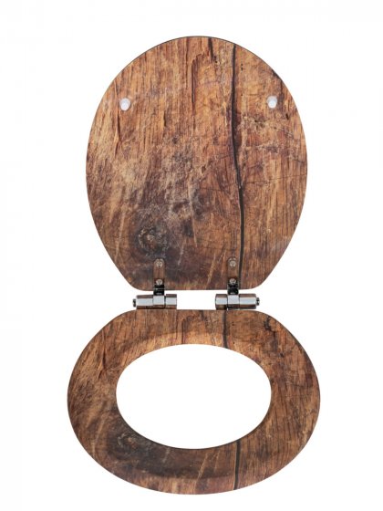 WC-Sitz Mod. Rustic Braun, aus FSC® zertifiziertem MDF 