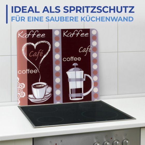 Multi-Platte Mod. Kaffeeduft, Spritzschutz, Herdblende, Schneidbrett 