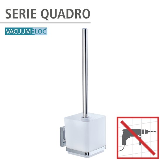 Vacuum-Loc® WC-Garnitur Mod. Quadro Edelstahl, Befestigen ohne bohren 