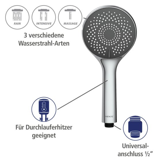 Brauseset Watersaving Chrom, Länge Stange: 70 cm 