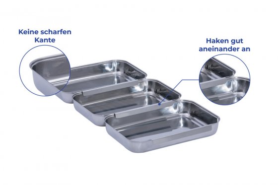 Panier-Set Edelstahl 3-teilig, rostfrei, spülmaschinengeeignet 