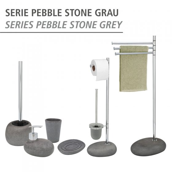 Stand WC-Garnitur Mod. Pebble Stone Grey, aus Polyresin