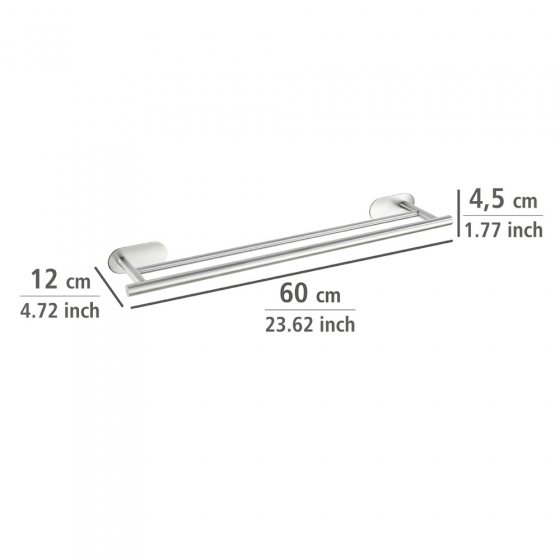 Turbo-Loc® Badetuchstange Duo Mod. Orea Matt, 60 cm, Befestigen ohne bohren 