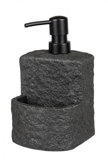 Spülmittelspender Mod. Festival Stone Schwarz, Seifenspender 