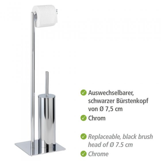 Stand WC-Garnitur Mod. Recco, WC-Bürstenhalter und Toilettenpapierhalter