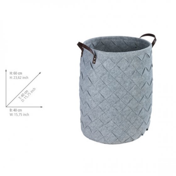 Wäschesammler Mod. Trovo Grau, Wäschekorb, 75 ltr. 