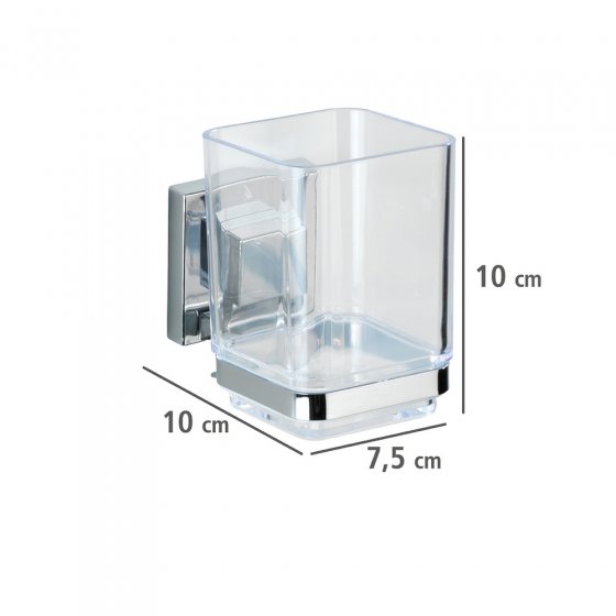 Vacuum-Loc® Zahnputzbecher Mod. Quadro Edelstahl, Befestigen ohne bohren 