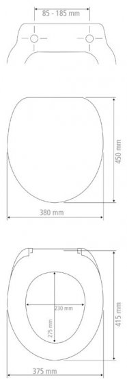 WC-Sitz Duroplast Mod. Sevilla, aus antibakteriellem Duroplast 