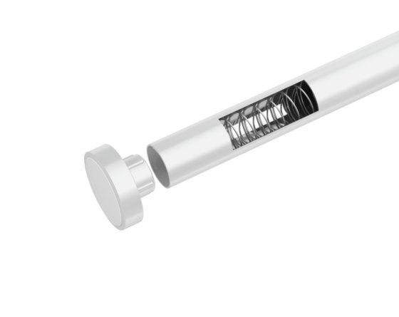 Teleskop-Duschstange Mod. Luz 110 - 185 cm, Weiß, ausziehbar, aus rostfreiem Aluminium 