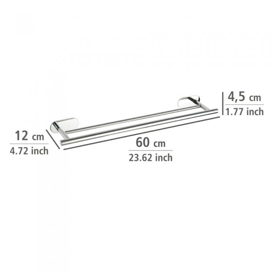 Turbo-Loc® Badetuchstange Mod. Orea Duo Shine, 60 cm, Befestigen ohne bohren 