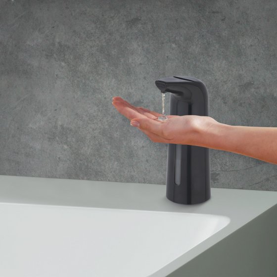 Sensor Desinfektionsmittel- und Seifenspender Mod. Larino Schwarz, automatischer Infrarot Spender