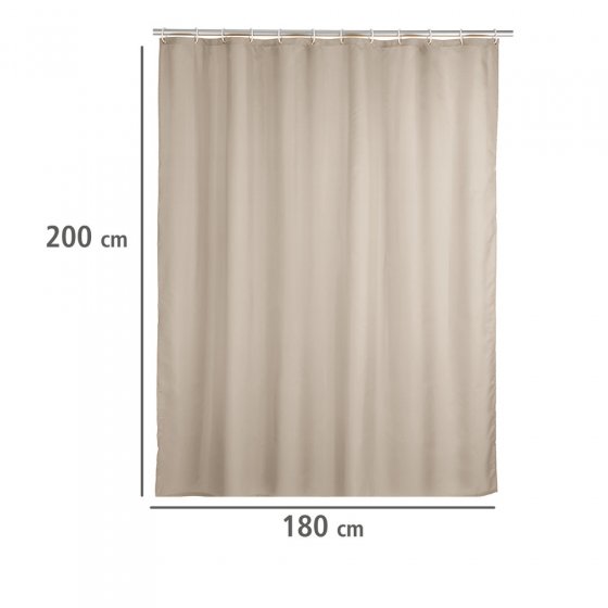 Anti-Schimmel Duschvorhang Uni Beige, Textil (Polyester), 180 x 200 cm, waschbar