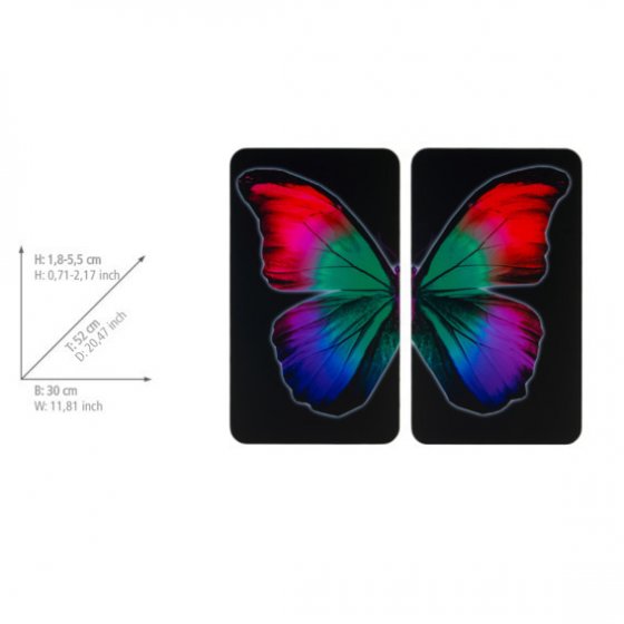 Herdabdeckplatte Universal Mod. Butterfly by Night 2er Set, für alle Herdarten