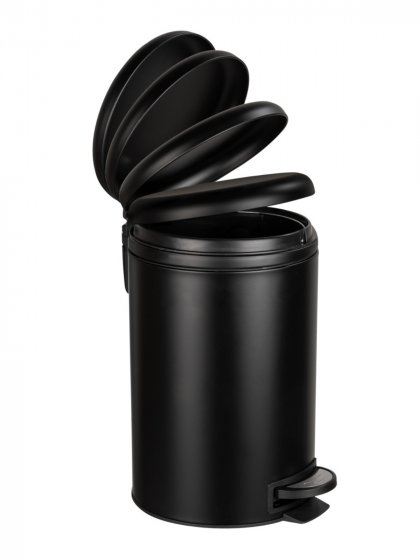 Treteimer Mod. Leman Easy Close Schwarz 12 L, mit herausnehmbarem Einsatz 